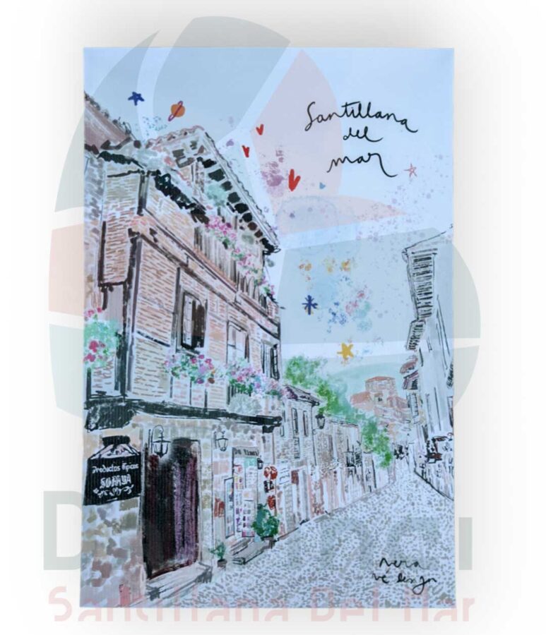 Postal Calle del Cantón Santillana del Mar exclusiva Da Vinci