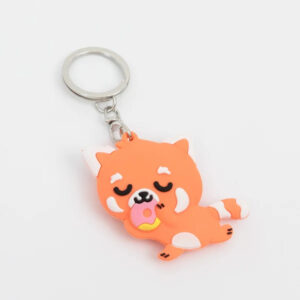 Llavero Panda Rojo Wondo de Mr. Wonderful en caucho naranja con anilla metálica